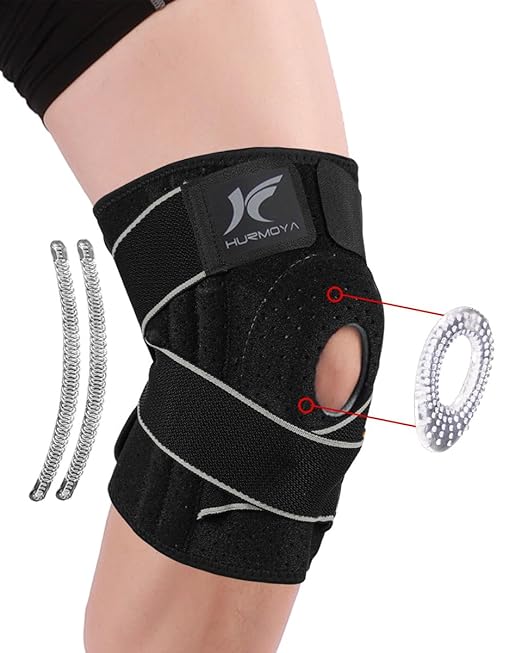 Knee Brace for Women & Men Meniscus Tear, Knee Pain Relief, Arthritis,2 Straps Compression, Side Stabilizers, Patella Gel Pads Knee Support (Gray, X-Large)