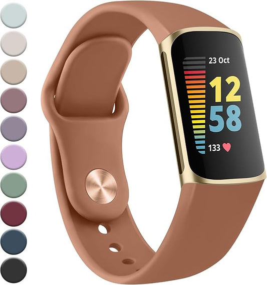 Meliya Compatible with Fitbit Charge 5 Bands Men Women, Sport Band Soft Silicone Waterproof Wristbands Replacement Strap for Fitbit Charge 5 Advanced Fitness Tracker