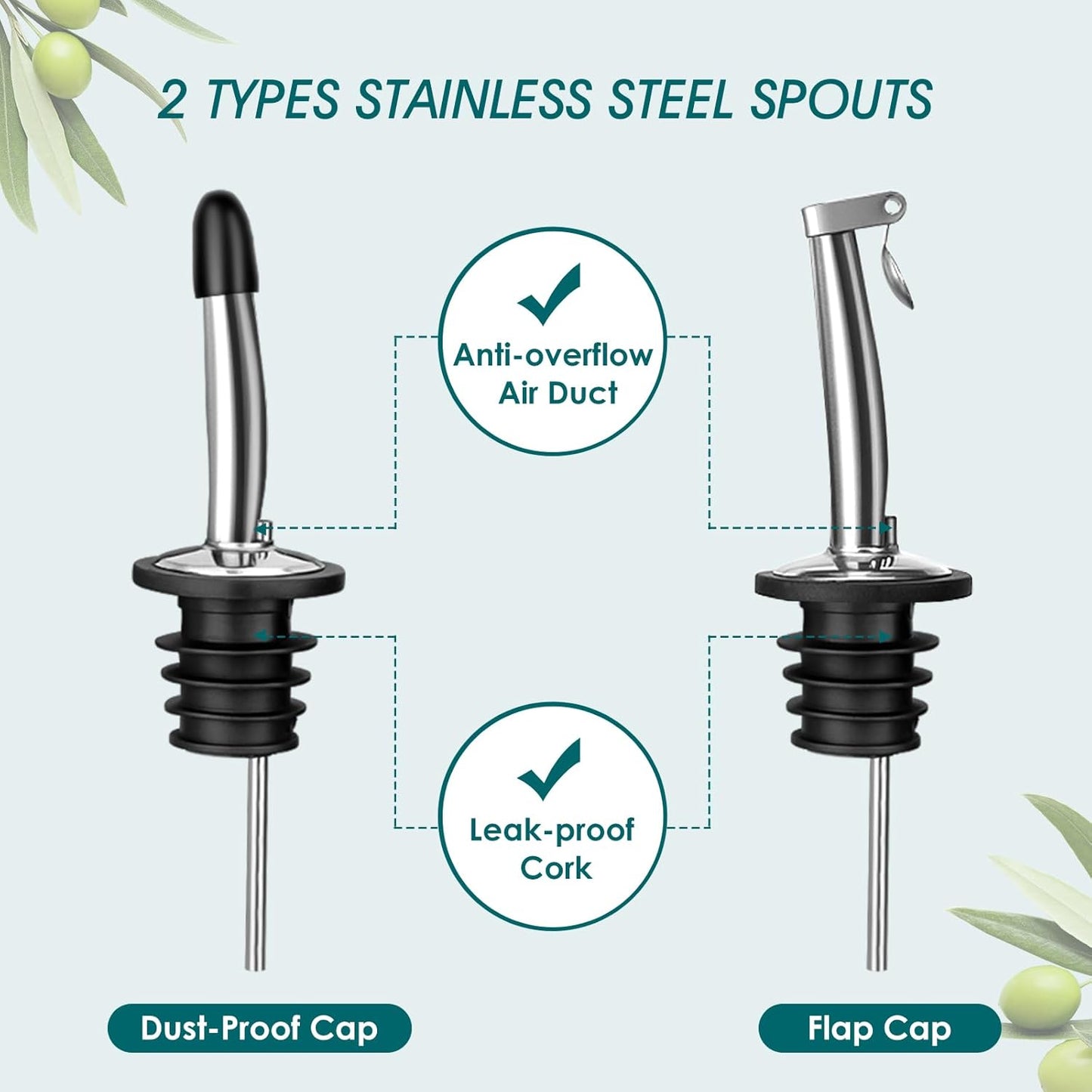 vancasso 16 Oz Ceramic Olive Oil Dispenser Bottle, Bottle Dispenser with Spout and Funnel for Kitchen,Suitable for Oil, Vinegar, Coffee Syrups & Other Liquids, White