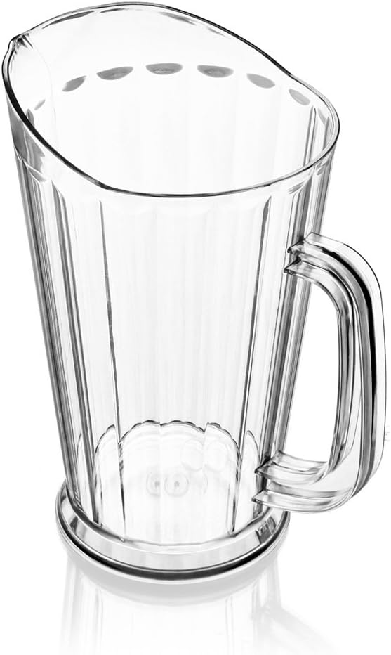 New Star Foodservice 46144 Polycarbonate Plastic Tapered Style Restaurant Water Pitcher, 60-Ounce, Clear