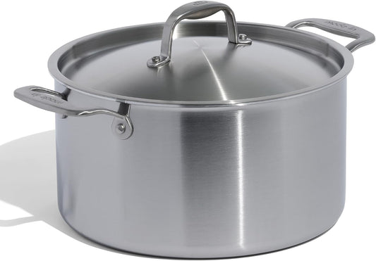 Made In Cookware - 8 Quart Stainless Steel Stock Pot With Lid - 5 Ply Stainless Clad - Professional Cookware - Crafted in Italy - Induction Compatible