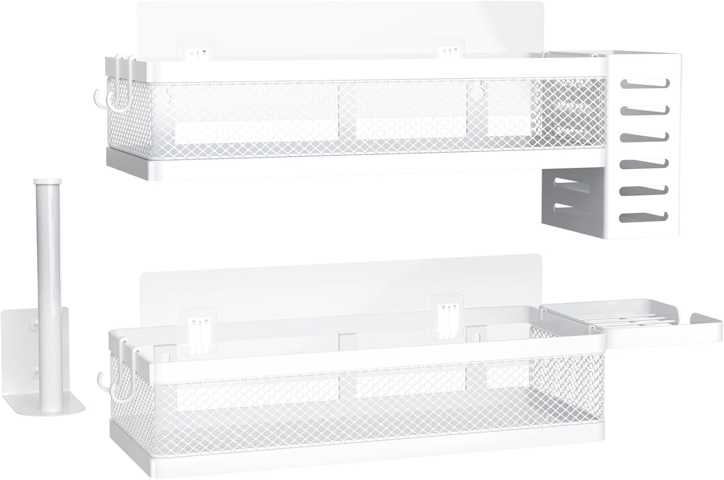 PUSDON Metal Wall Hanging Basket 2 Packs DIY Suitable for Multiple Scenes - Middle White Netting Set