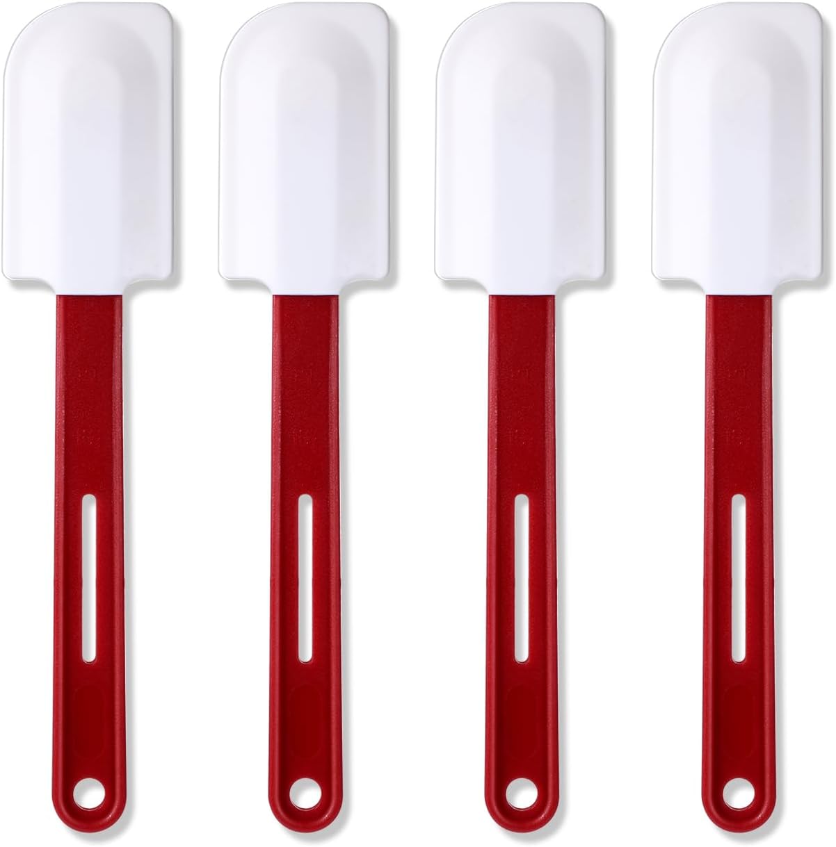 Norme 4 Pcs High Temp Silicone Spatulas Heat Resistant Rubber Spatula Commercial Silicone Scraper with Handle for Kitchen Cook Baking Mixing Utensil, Dishwasher Safe (10 Inch)