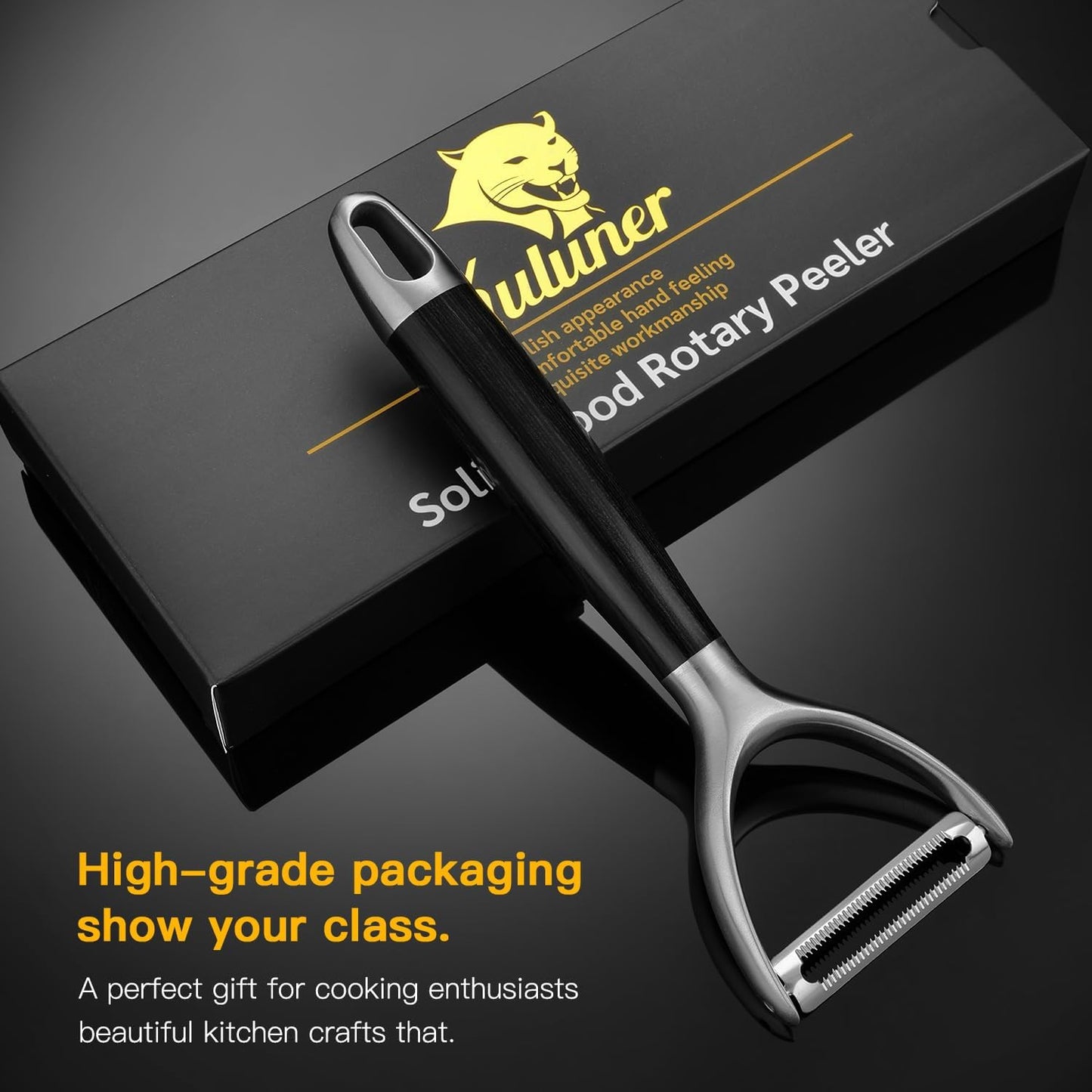 KULUNER 304 Stainless Steel Multi-Function Kitchen Peeler - With Solid Wood Handle, Sharp Durable Blade, Effortlessly Peels Vegetables and Fruits, Essential Kitchen Tool（ Type Y ）