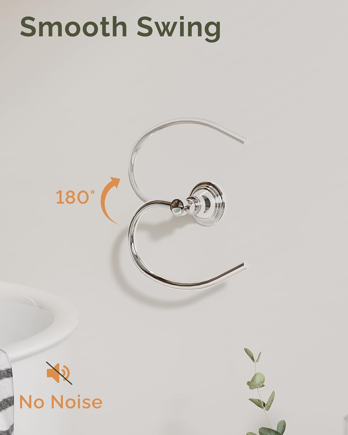 Towel Ring, Stainless Steel Hand Towel Holder for Bathroom Wall Mount, Heavy Duty Towel Hanger for Kitchen, Bath, RV(Chrome)