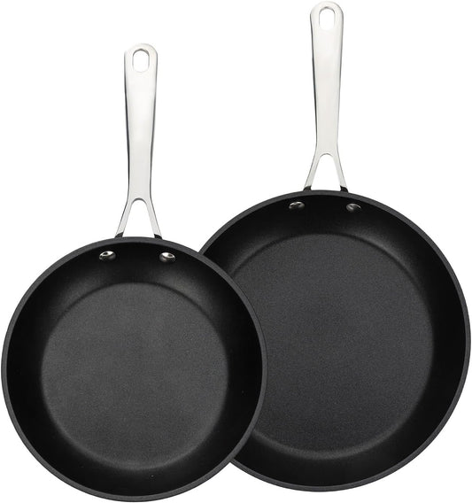 UCC LIFE Non Stick pots and pans set, 8" and 9.5" Kitchen Cookware Pot 2 Piece Set, Stainless Steel Handle, Bottom can Withstand High Temperatures Oven Broiler Safe 500F (PFOA PFAS PTFE Free)