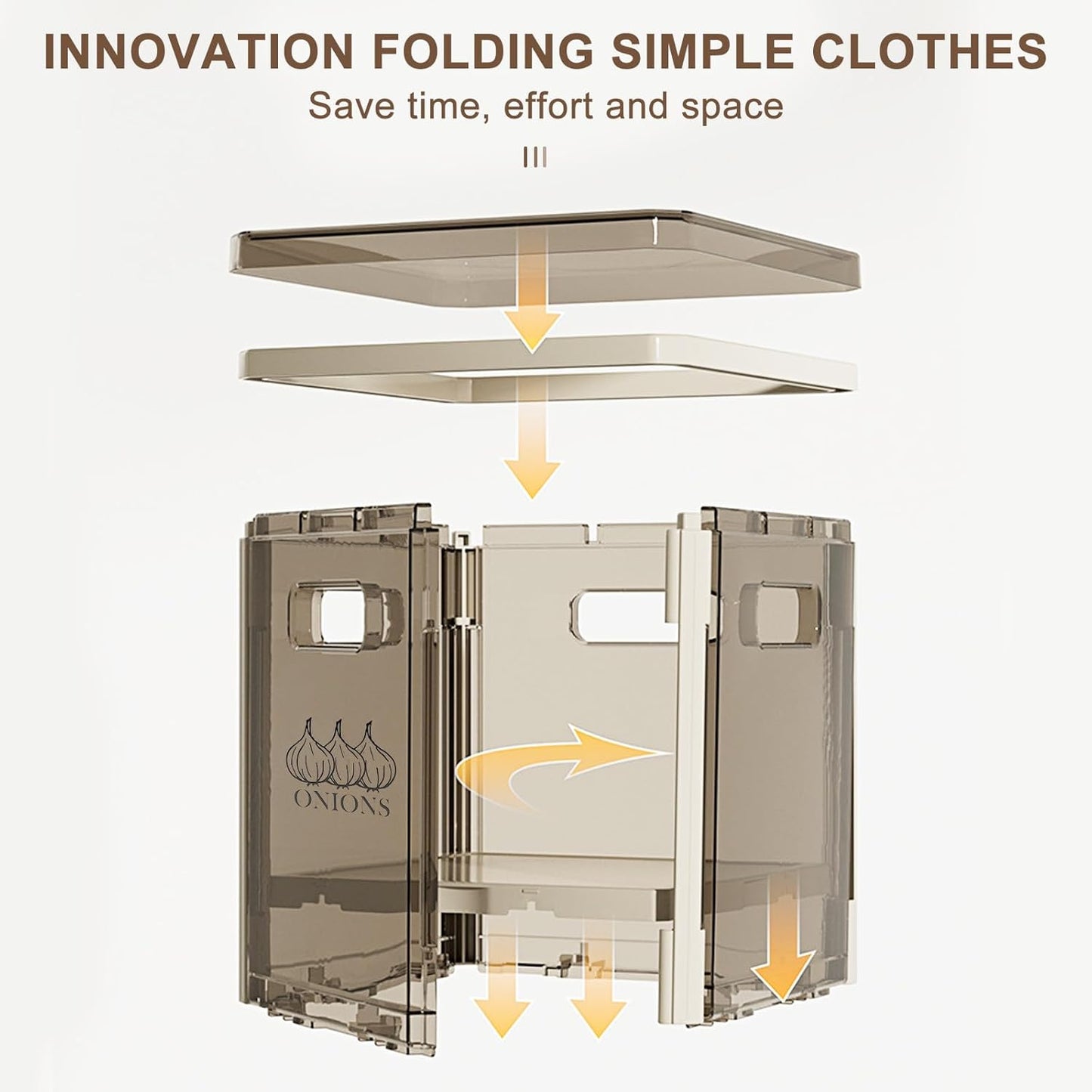 Potato and Onion Storage, Clear Plastic Potato Bin Onion Holder with Lid and Handle, Stackable Vegetable Bin for Pantry Organizers and Storage, BPA Free, Set of 2