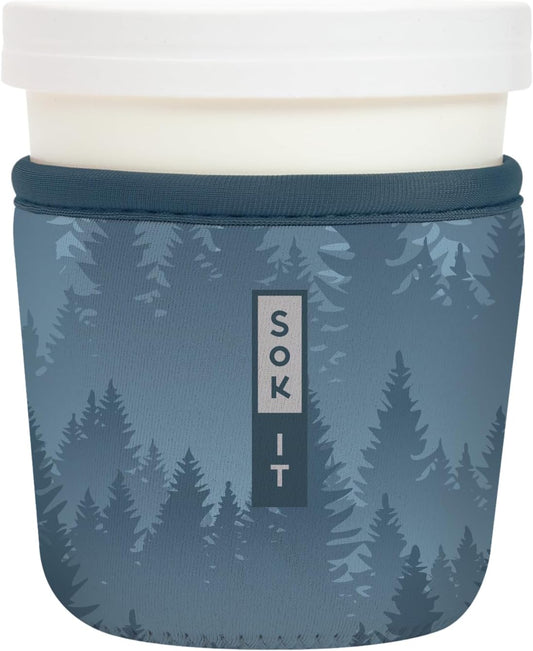 Sok It IceCreamSok Insulated Neoprene Cover (Foggy Woods, Tapered Ice Cream Pints)