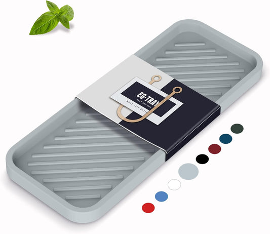 EG-SIPRO Silicone Sponge Holder, Kitchen Sink Organizer Tray, Sponge Caddy for Bathroom Counter, Dish Soap Holder, Scrubber, Soap Dispenser, Scouring Pad