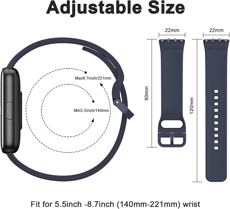 6 PACK Bands for Samsung Galaxy Fit 3 Band Women Men, Soft Silicone Sport Replacement Watch Strap Compatible with Galaxy Fit 3 SM-R390 Smartwatch Accessories