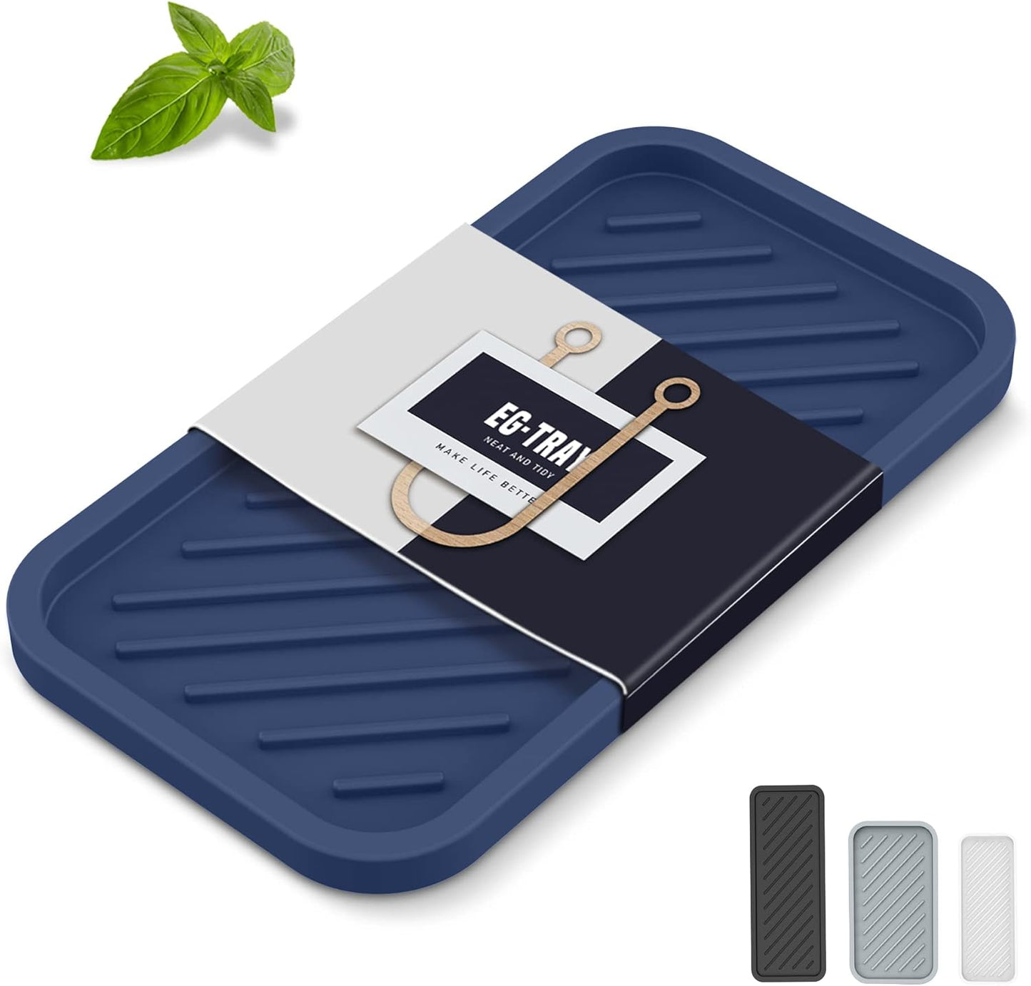 EG-SIPRO Silicone Sponge Holder,Large 10" Kitchen Sink Organizer Tray Kitchen Soap Tray Soap Sponge Holder for Bathroom Counter Sponge Caddy Dish Soap for Scrubber,Soap Dispenser,Scouring Pad