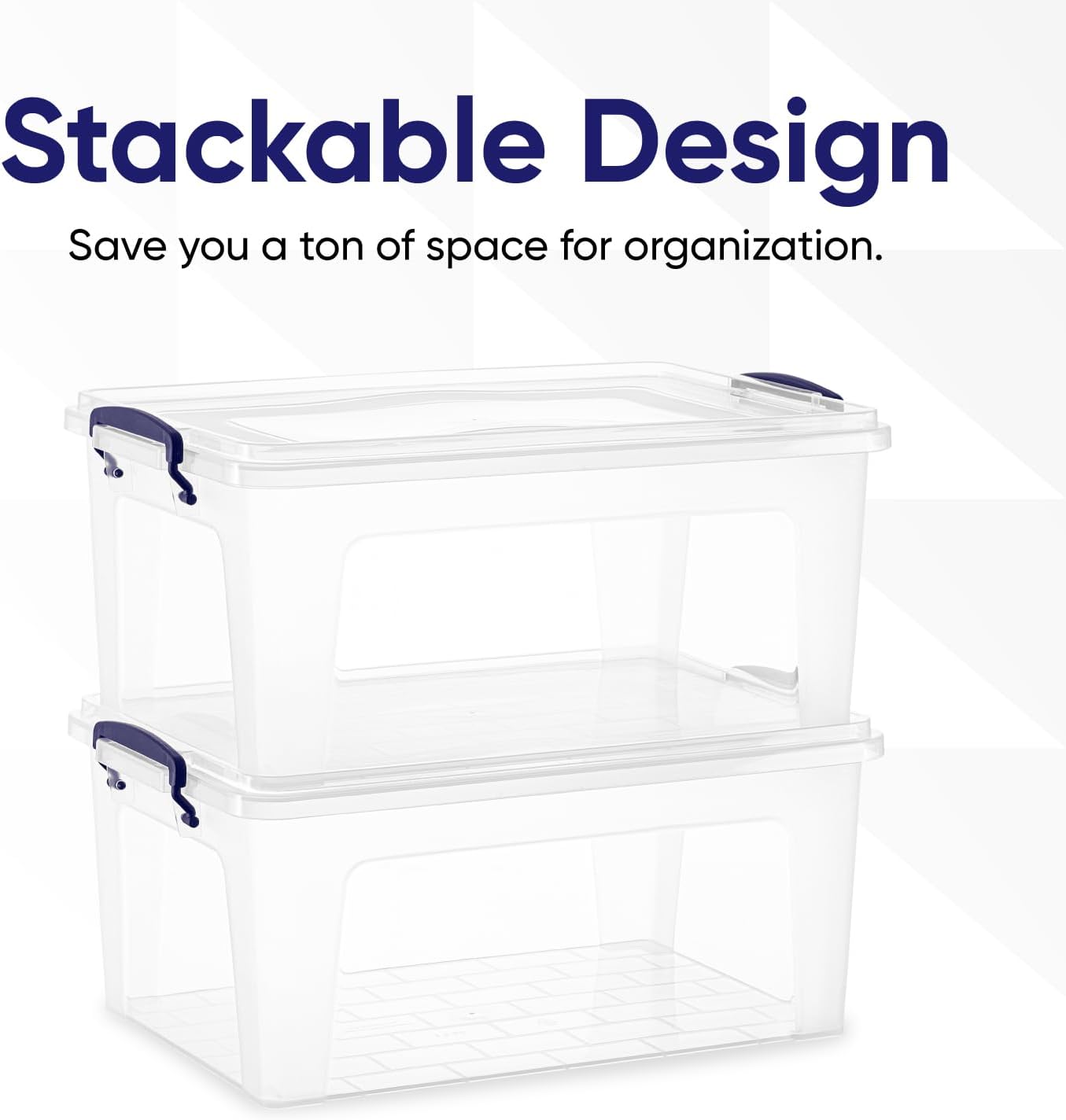 Superio Storage Bins with Lids, Clear Plastic Containers for Organizing, Stackable Totes, BPA Free, Odor Free, Organizer Boxes for Home, and Dorm (2 Pack, 28.5 Qt)