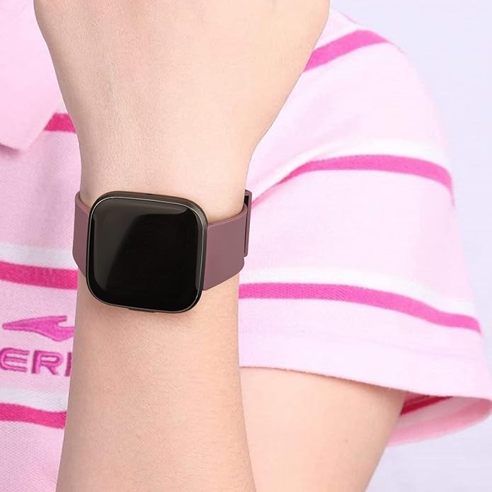 3 Pack Sport Bands Compatible with Fitbit Versa Bands, Classic Soft Sport Replacement Wristbands for Fitbit Versa 2 Smart Watch Women Men