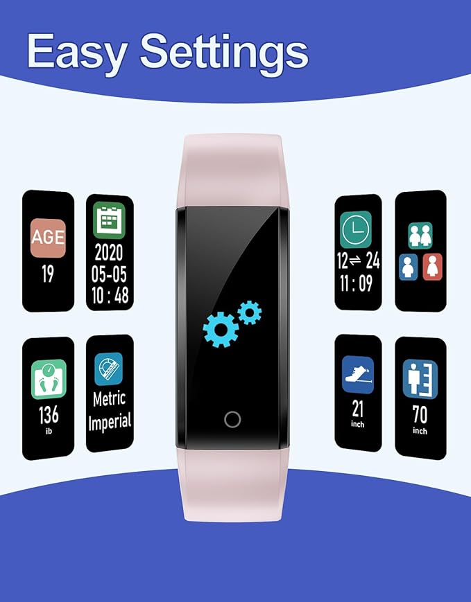 GRV Fitness Tracker Non Bluetooth Fitness Watch No App No Phone Required Waterproof Pedometer Watch with Steps Calories Counter Sleep Tracker for Men Women Parents