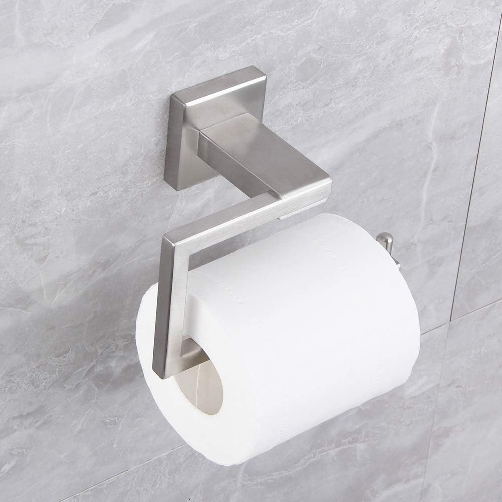 SUS304 Stainless Steel Bathroom Toilet Paper Holder Kitchen Washroom Tissue Roll Dispenser Wall Mounted Rustfree 5-inch TP Holder Brushed Finish