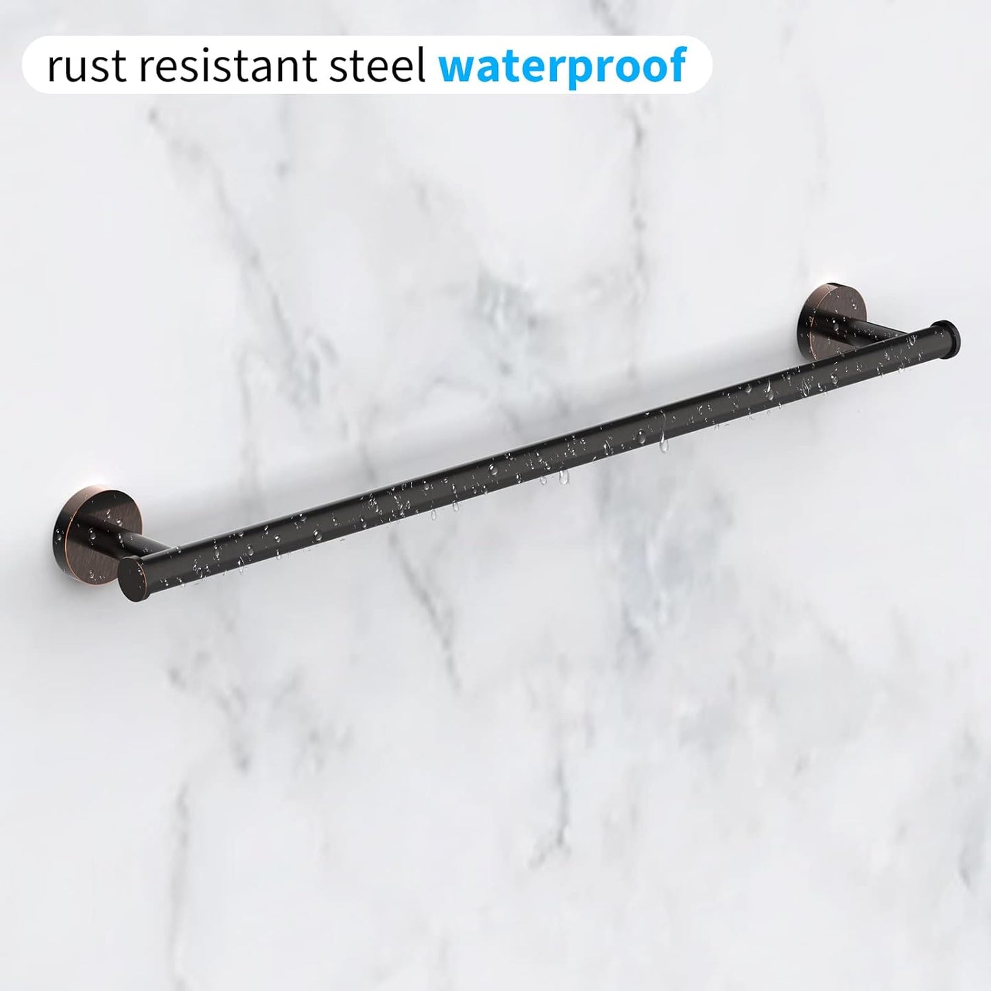 Cilee 2 Pieces Oil Rubbed Bronze Towel Bar Set, Hand Towel Holder Bathroom Hardware Set,24 Inch Towel Racks for Bathroom,Stainless Steel Wall Mount