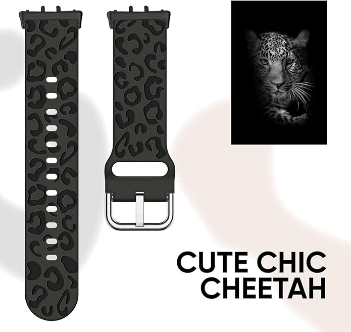 3 Pack Sport Bands Compatible with Samsung Galaxy Fit 3, Slim Lace Breathable Rose Hollowed-out & Leopard Engraved Silicone Replacement Straps Wristbands for Galaxy Fit3 SM-R390 Smart Watch Women Men