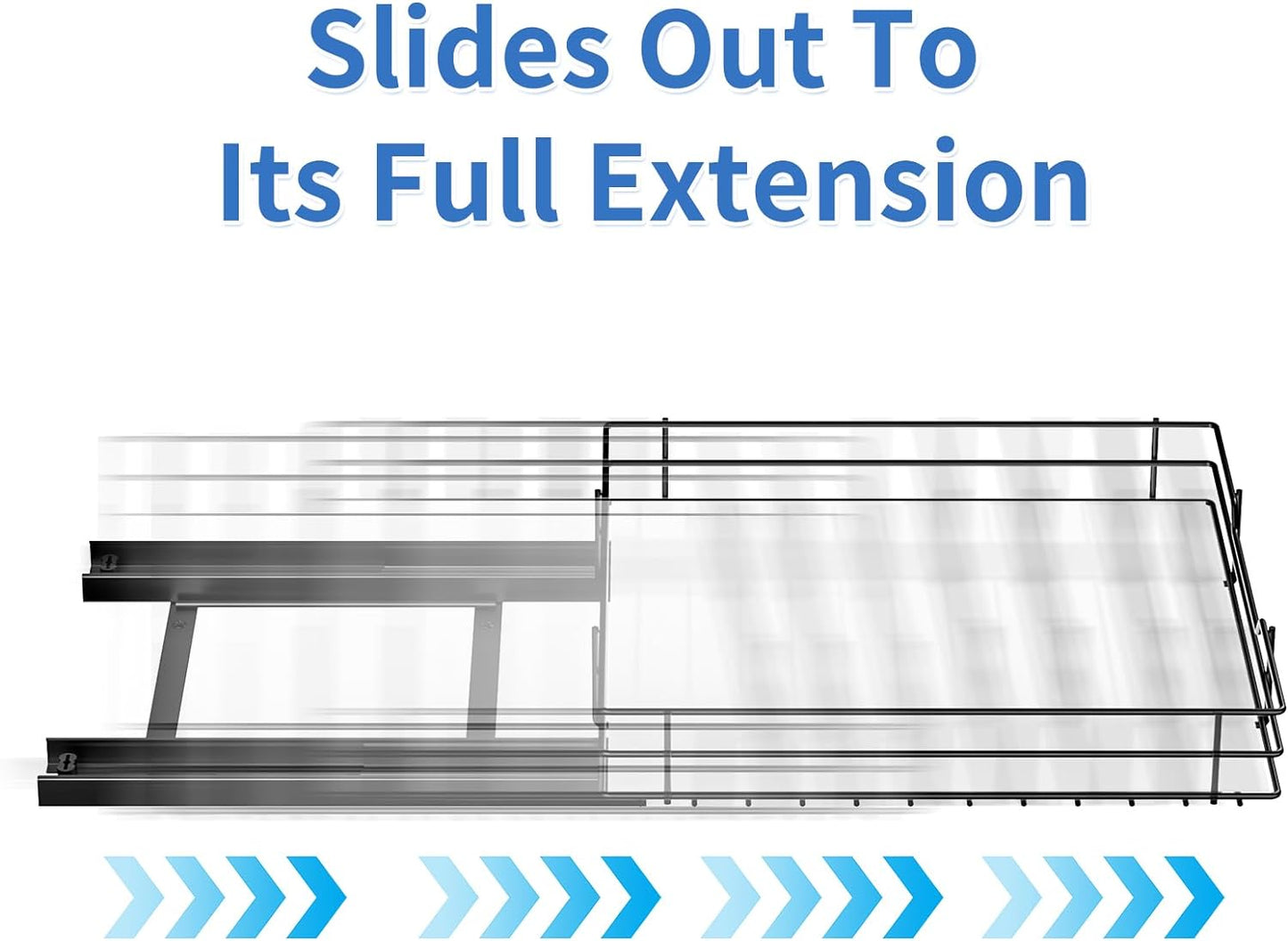 Spice Rack Organizer for Cabinet, 1 Tier Pull Out Spice Rack, Spice Organizer for Cabinet, Kitchen and Pantry, Fits Spices, Sauces, Canned Food (12.5''Wx10.5''Dx2.5''H)