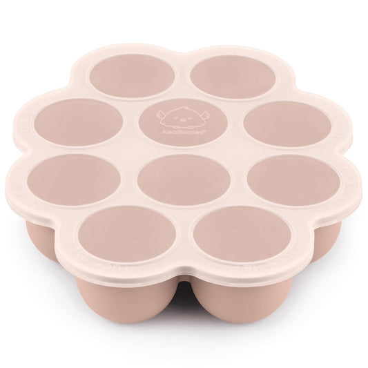 KeaBabies Silicone Food Freezer Trays with Lid, 2oz x 10 Pods Baby Food Storage Containers, Easy Puree Meal Prep, Breast Milk Silicone Freezer Molds, Dishwasher,Microwave Safe,BPA-Free Tray(Dusk)