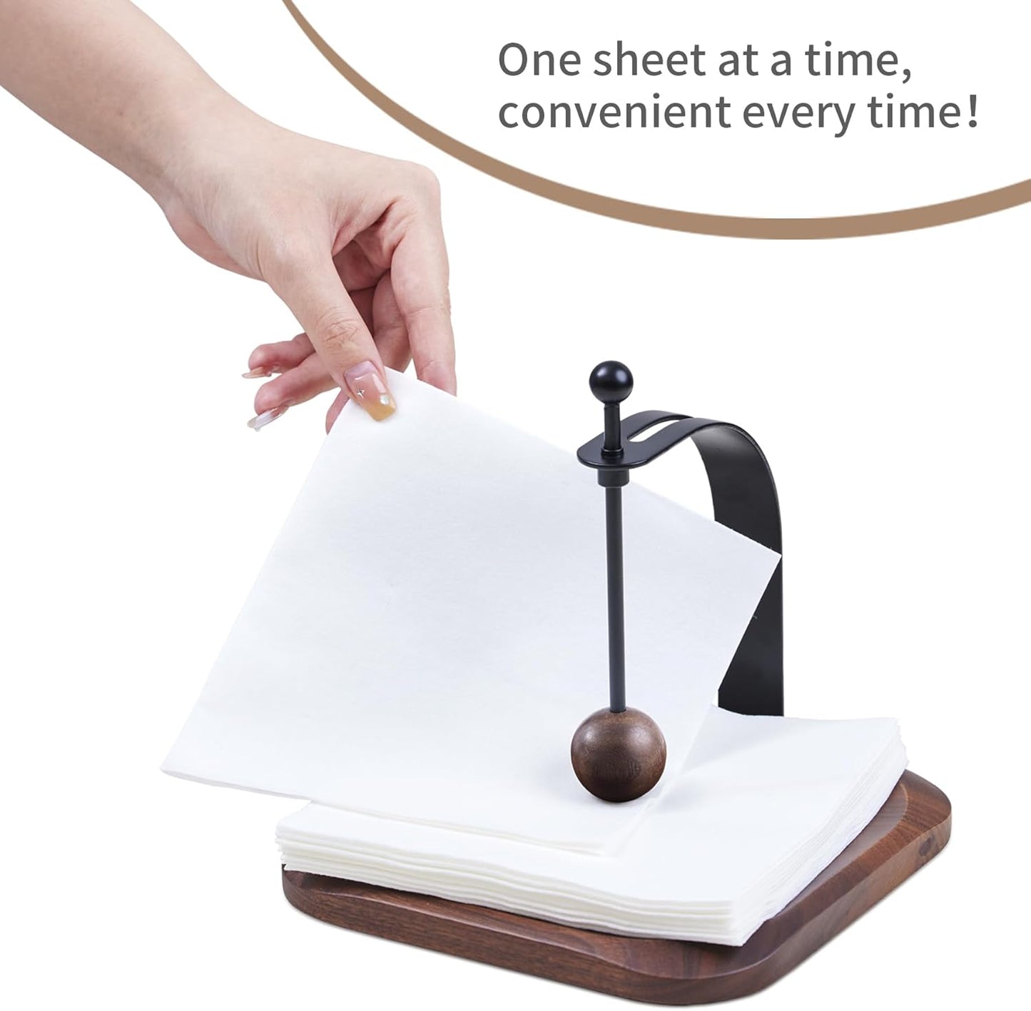 North American Black Walnut Napkin Holder Duty Solid Wood Tabletop Organizer Fits 5-7" Napkins Perfect for Table, Office, Restaurant, Home Decor Outdoor Use, Warm Gift Idea