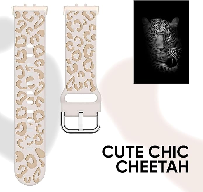 3 Pack Sport Bands Compatible with Samsung Galaxy Fit 3, Slim Lace Breathable Rose Hollowed-out & Leopard Engraved Silicone Replacement Straps Wristbands for Galaxy Fit3 SM-R390 Smart Watch Women Men