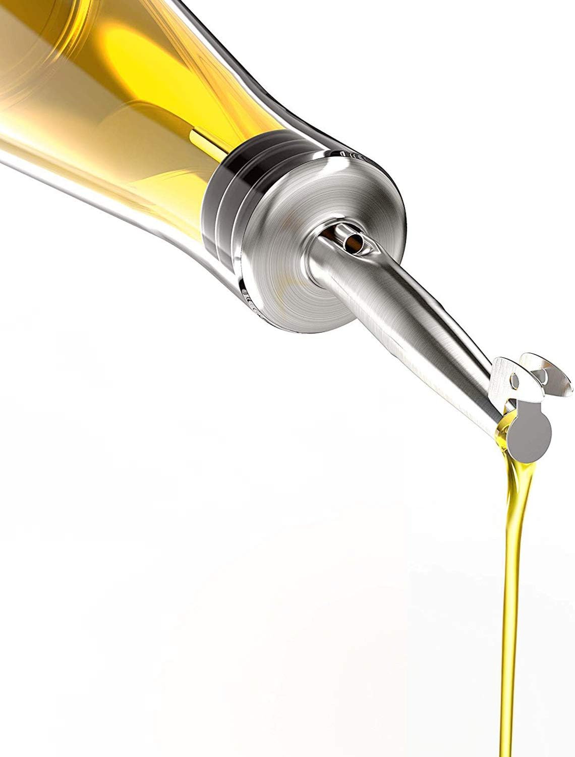 Axe Sickle 6 Pcs Oil Spout Liquor Bottle Pourer Spouts Stainless Steel Speed Pour Spouts for Olive Oil Dispenser Spout for About 3/4" Bottle Mouth, with Flip Top