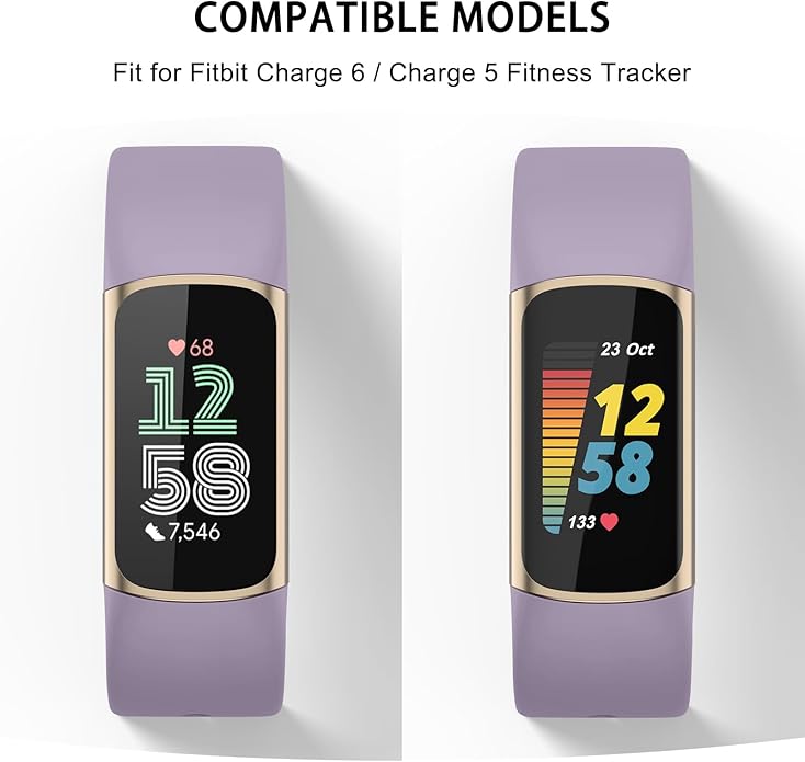 Meliya Compatible with Fitbit Charge 5 Bands Men Women, Sport Band Soft Silicone Waterproof Wristbands Replacement Strap for Fitbit Charge 5 Advanced Fitness Tracker