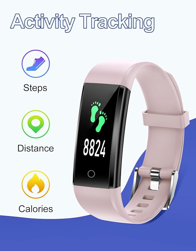 GRV Fitness Tracker Non Bluetooth Fitness Watch No App No Phone Required Waterproof Pedometer Watch with Steps Calories Counter Sleep Tracker for Men Women Parents