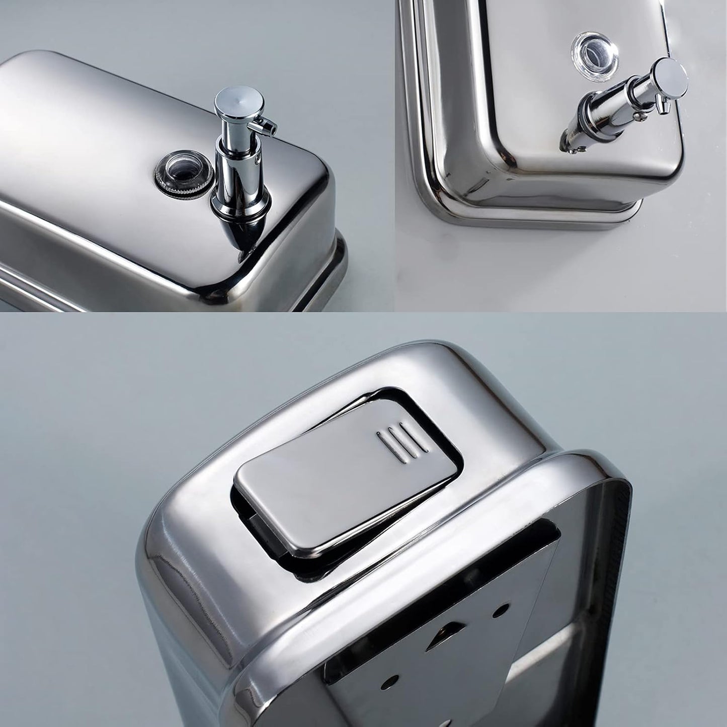 Stainless Steel Soap Dispenser for Home – 16.9oz Wall Mount, Anti-Leak Pump, Brushed Nickel Finish, Space-Saving Design for Kitchen & Bathroom