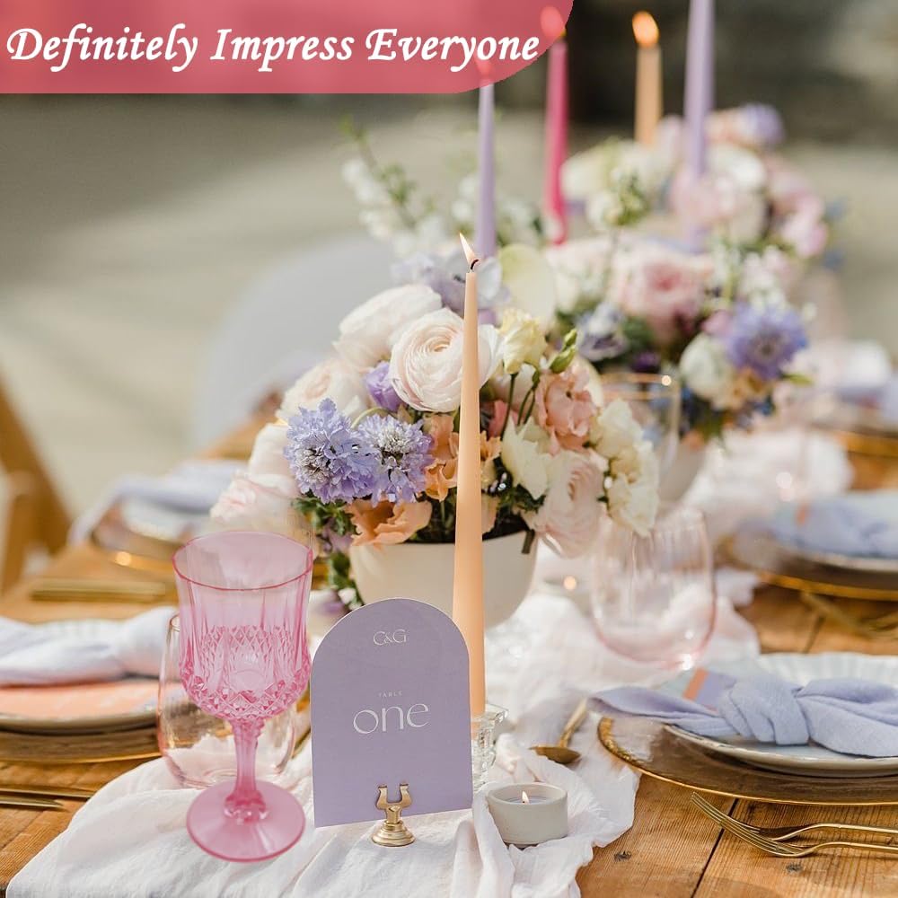 Plastic Wine Glasses，Plastic Goblets Vintage Style Cordial Drinking Glasses for Wedding Reception, Grand Event Party Supplies (48, Pink)