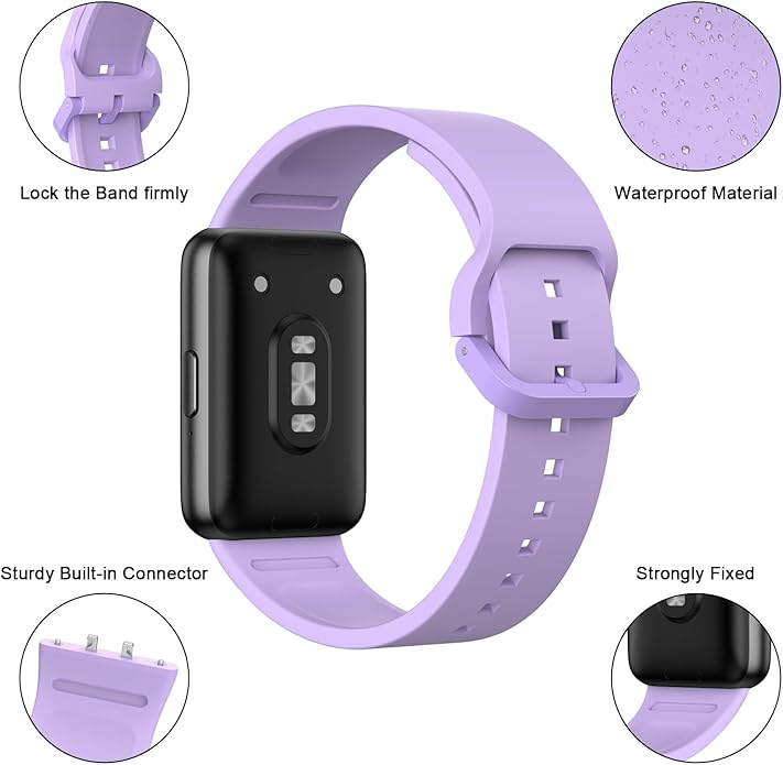 6 PACK Bands for Samsung Galaxy Fit 3 Band Women Men, Soft Silicone Sport Replacement Watch Strap Compatible with Galaxy Fit 3 SM-R390 Smartwatch Accessories