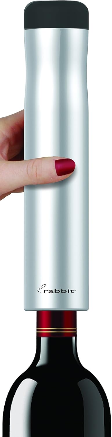 Rabbit Automatic Electric Corkscrew - Hands-Free Wine Opener with Integrated Foil Cutter, Rechargeable Cordless Electric Bottle Opener for All Cork Types - Barware Essential & Kitchen Tools