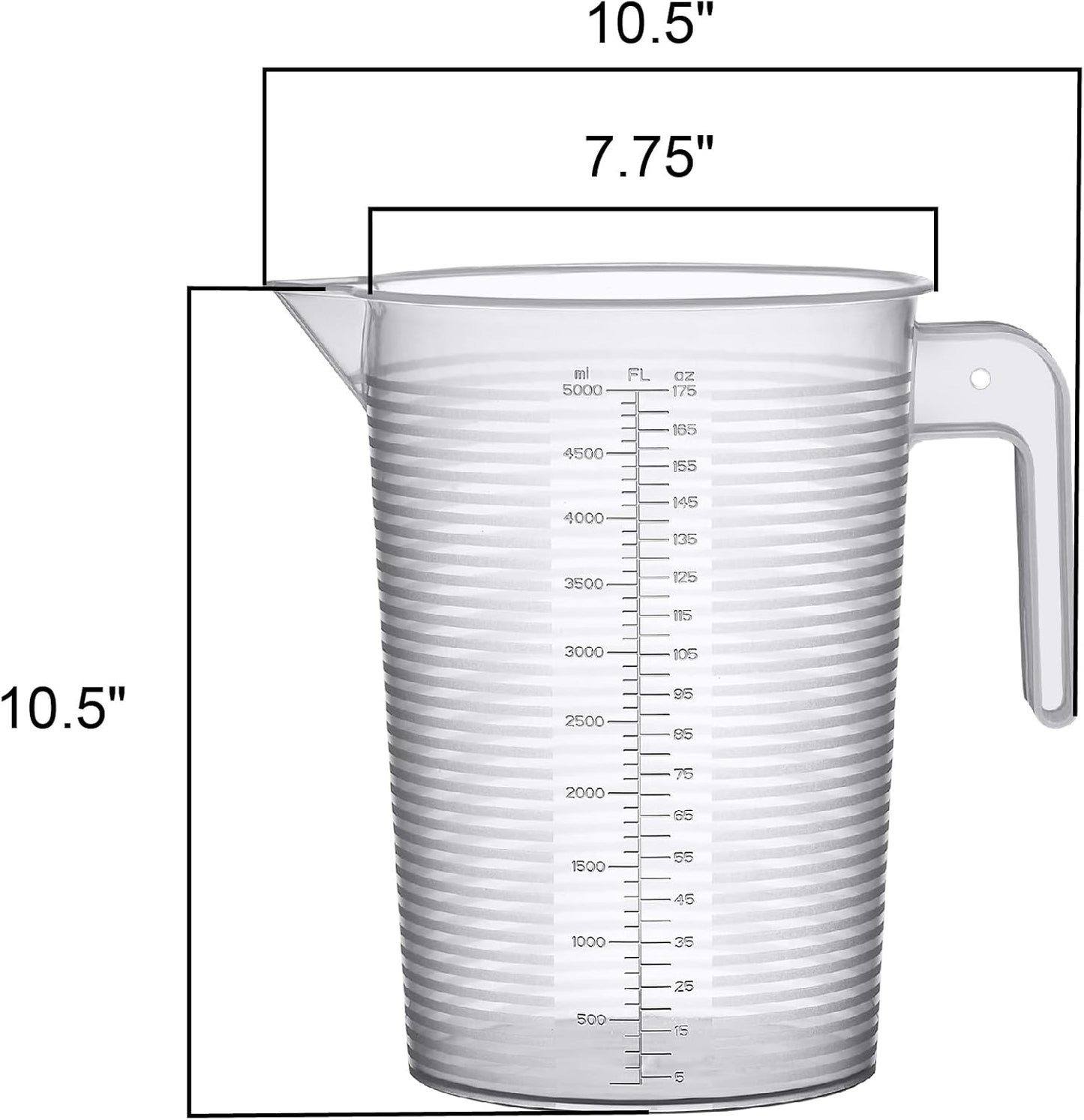 Amazing Abby - Michelle - 128-Ounce (1-Gallon, 4-Quart) Unbreakable Plastic Measuring Pitcher (1-Pack), Measuring Jug with Conversion Chart, Food-Grade, Dishwasher-Safe, Great for Kitchen, Lawn, Pool