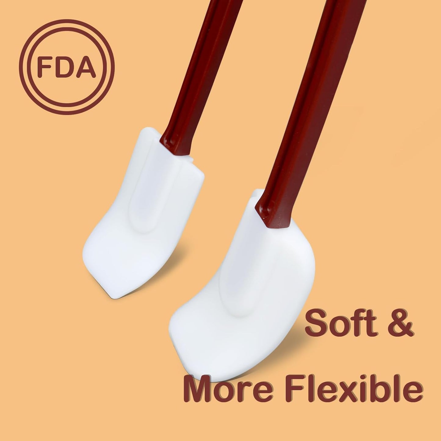 16.5 INCH Silicone Spatulas Heat Resistant Heavy Duty Rubber Spatulas Commercial Spatulas Set for Kitchen Use Silicone Cooking Utensils Sets of 2