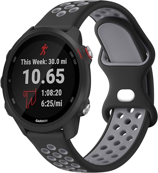 Meliya Bands Compatible with Garmin Forerunner 245/645 & 55/158 Band, 20mm Replacement Soft Silicone Sport Band for Garmin Forerunner 645/245 Music & 55/158 Smart Watch