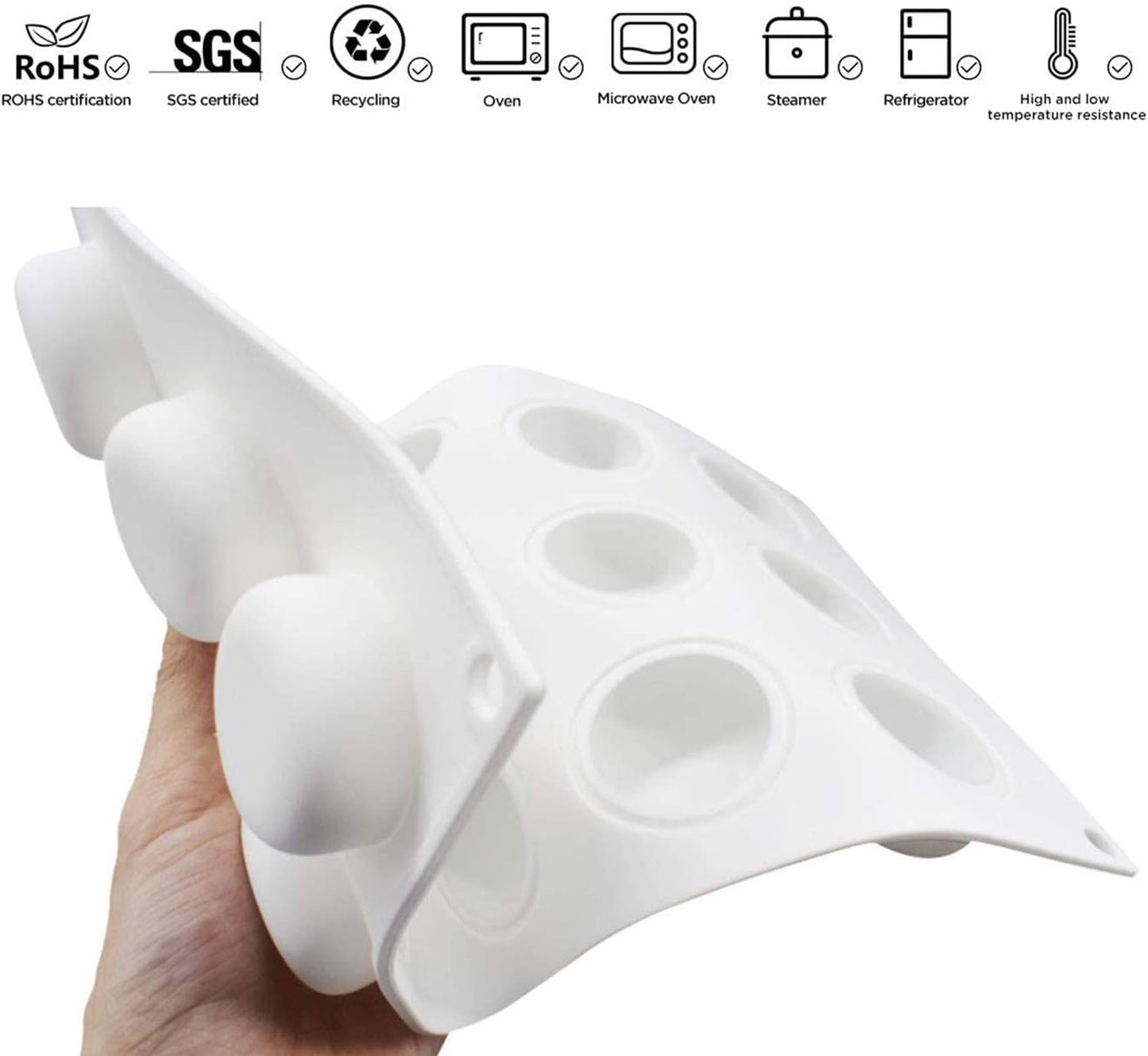 OCPO KITCHEN Stone Silicone Mold for Baking Mousse Cake, Candy, Pastry, Chocolate, Cupcake, Jelly, Cookie, Pudding, Cake Decoration Mold, 3D Stone Shape (15-Cavity)