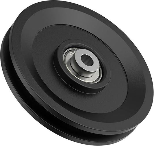 4.5 Inch / 114 MM Universal Nylon Bearing Pulley Wheel Replacement Compatible with Cable Machine Home Gym, Garage Door Pulley System, Weight Machine, Gym Equipment