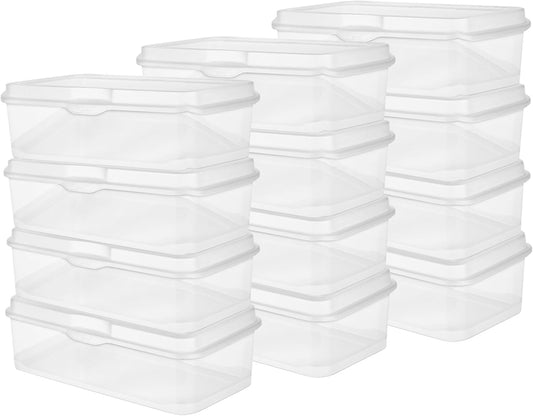 Sterilite 12-Pack FlipTop Stackable Rectangular Storage Bin with Hinging Lid, Clear