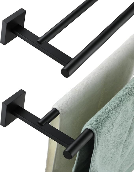 KOKOSIRI Towel Rails Bathroom Double Towel Bars Matte 20 Inch 2-Piece for 2 Pack B5005BK-L24-P2
