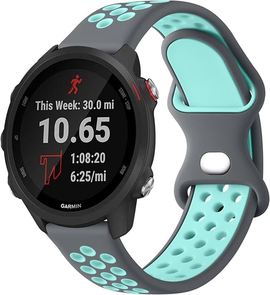 Meliya Bands Compatible with Garmin Forerunner 245/645 & 55/158 Band, 20mm Replacement Soft Silicone Sport Band for Garmin Forerunner 645/245 Music & 55/158 Smart Watch