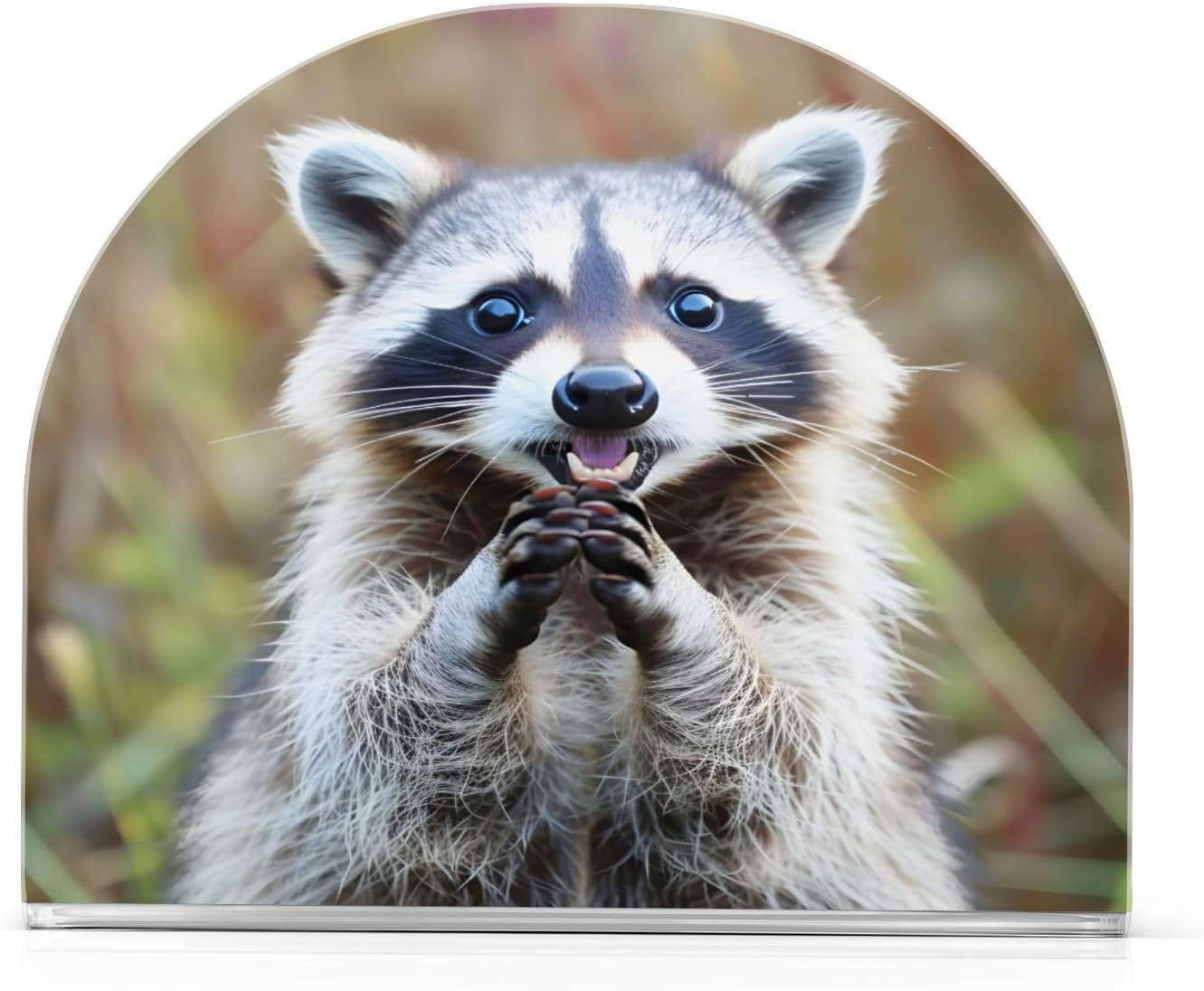 Raccoon Cute Print Napkin Holder for Table Paper Napkins Holder Acrylic Tissue Dispenser Kitchen Dining Room Bathroom Party Car Decor