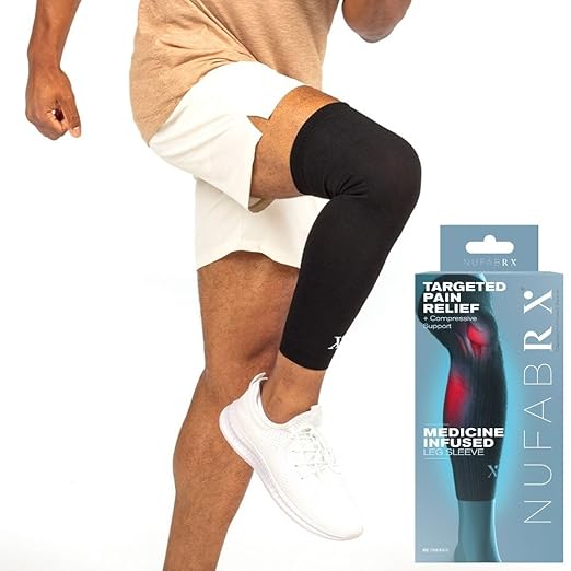 Leg Compression Sleeve for Pain Relief, Thigh, Calf and Knee Brace, Medicine-Infused Compression Sleeves for Women and Men with Arthritis, Tendonitis and Calf Cramps