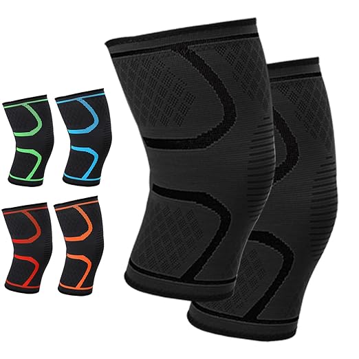 Knee Brace, Knee Compression Sleeve for Men & Women, Knee Pads for Knee Pain, Running, Work Out, Gym, Hiking, Arthritis, ACL, PCL, Joint Pain Relief, Meniscus Tear, Injury Recovery,