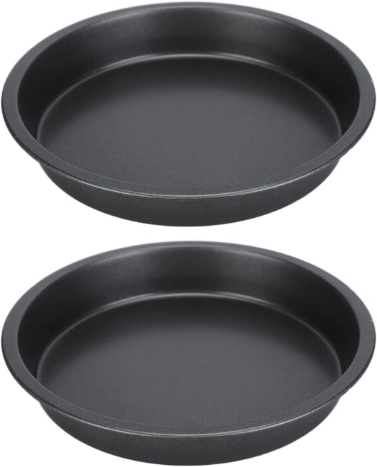 2Pcs Pizza Pan, 6in/9in/10in/12in Deep Dish Round Pizza Pan for Oven, Non Stick Thickened Carbon Steel Baking Pan for Home Kitchen, Dishwasher Safe(9in)