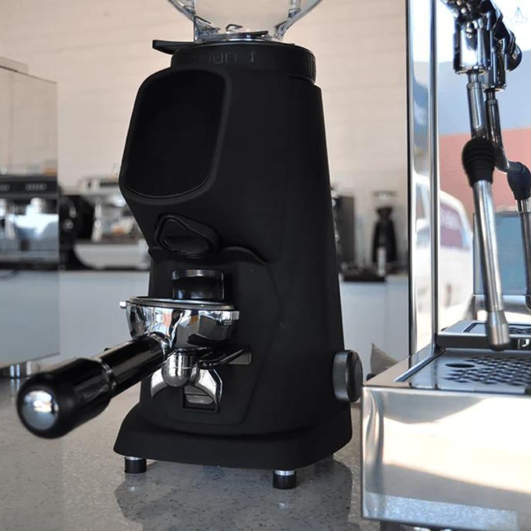 AllGround Sense Burr Coffee Grinder, Home Coffee Grinder - 64mm Flat Dark T M340 Steel Burr, Grind by Weight (Deep Black), Standard