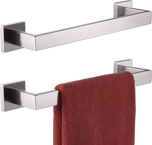 KOKOSIRI 12-Inch Single Towel Bar T-304 Stainless 2 Pack, B4003BR-L12-P2