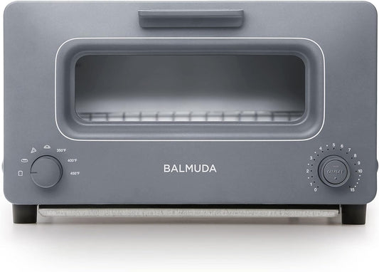 BALMUDA The Toaster | Steam Oven Toaster | 5 Cooking Modes: Sandwich Bread, Artisan Bread, Pizza & Pastry, Oven | Precise Heat Control | Steam Technology | Baking Pan | US Version | Gray