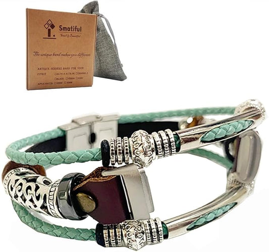 Luxe Bands with 2 Pins for Women, Adjustable Replacement Strap Compatible with for Fitbit Luxe, Turquoise (Teal Green)