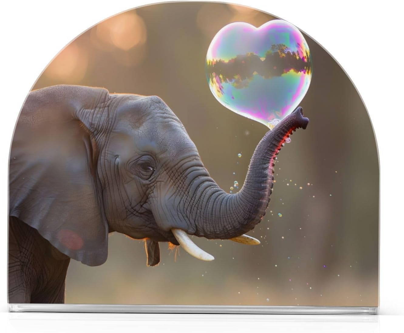 Elephant Blowing Heart Napkin Holder for Table Paper Napkins Holder Acrylic Tissue Dispenser Kitchen Dining Room Bathroom Party Car Decor