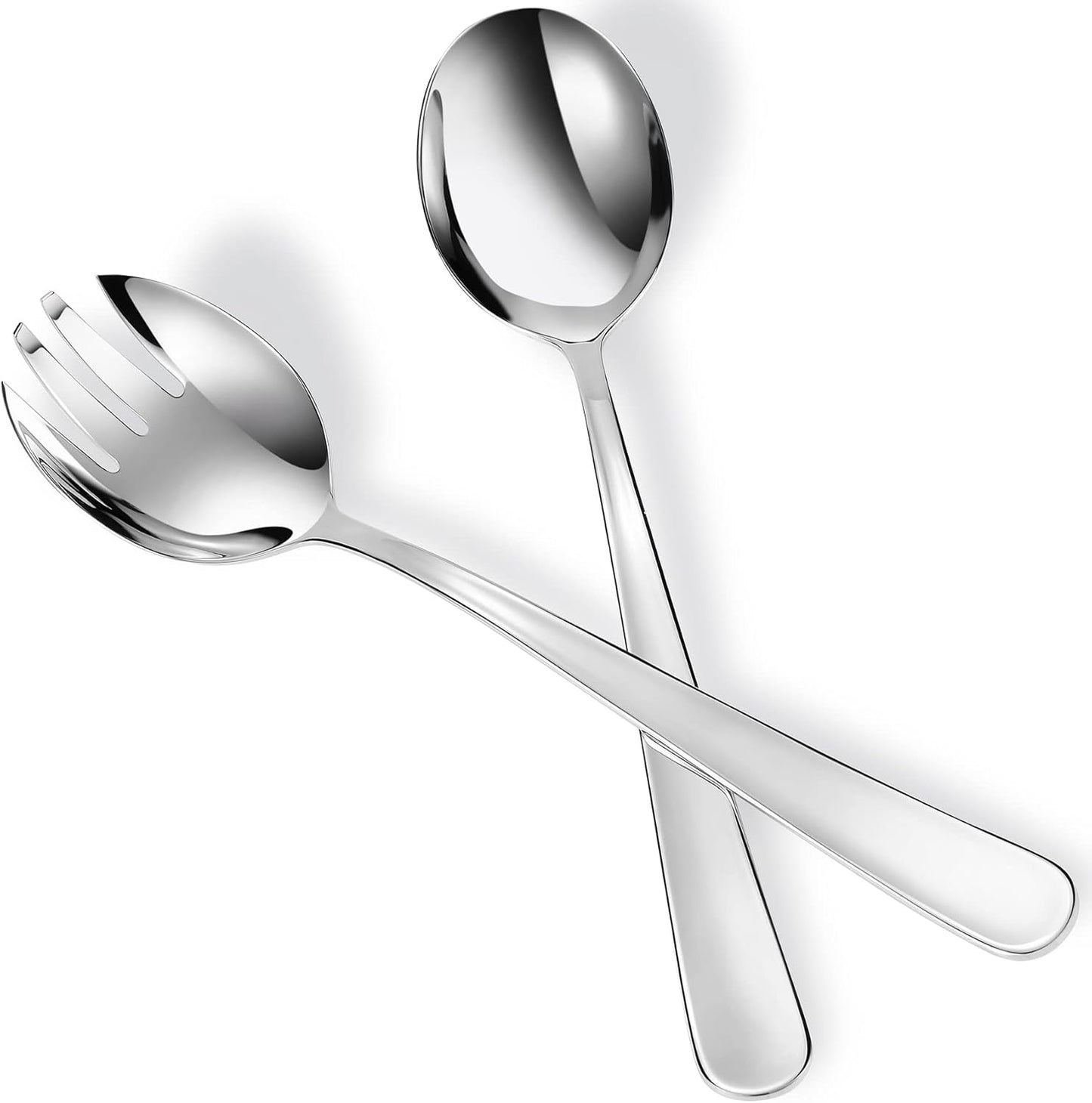 KEAWELL Premium 9.45" Louise Salad Servers, 18/10 Stainless Steel, Exceptional mirror finish, Dishwasher Safe (Salad Servers)